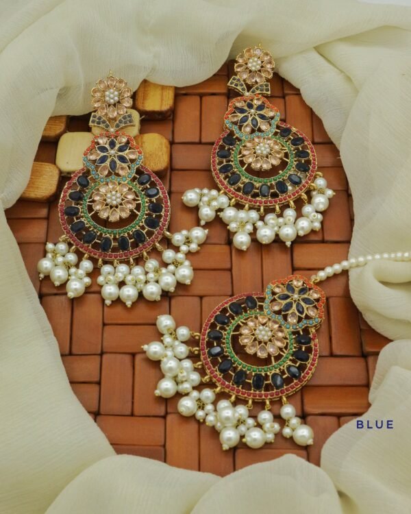 Nouratan Earring with Tikka - Image 4