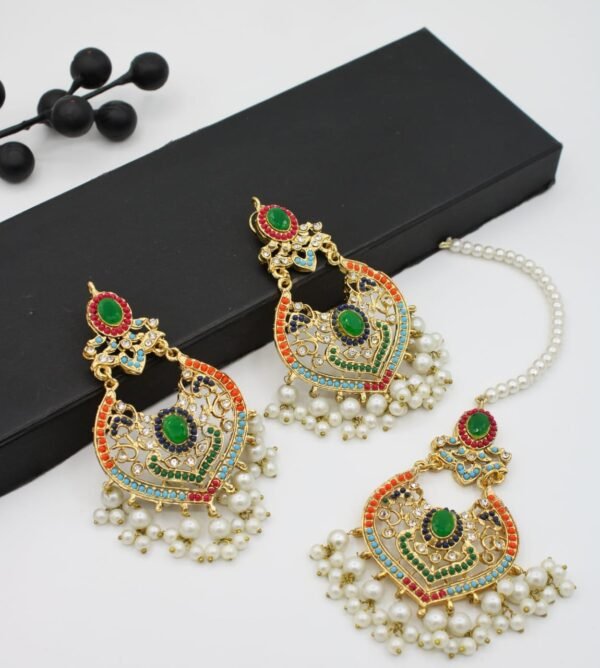 Nouratan Earrings with Tikks - Image 2