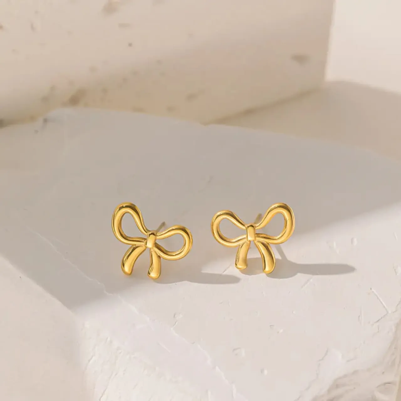 Golden Bow Earrings - Image 2