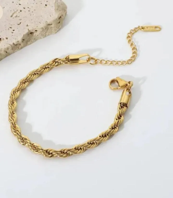 Gold Rope Chain Bracelet - Image 4