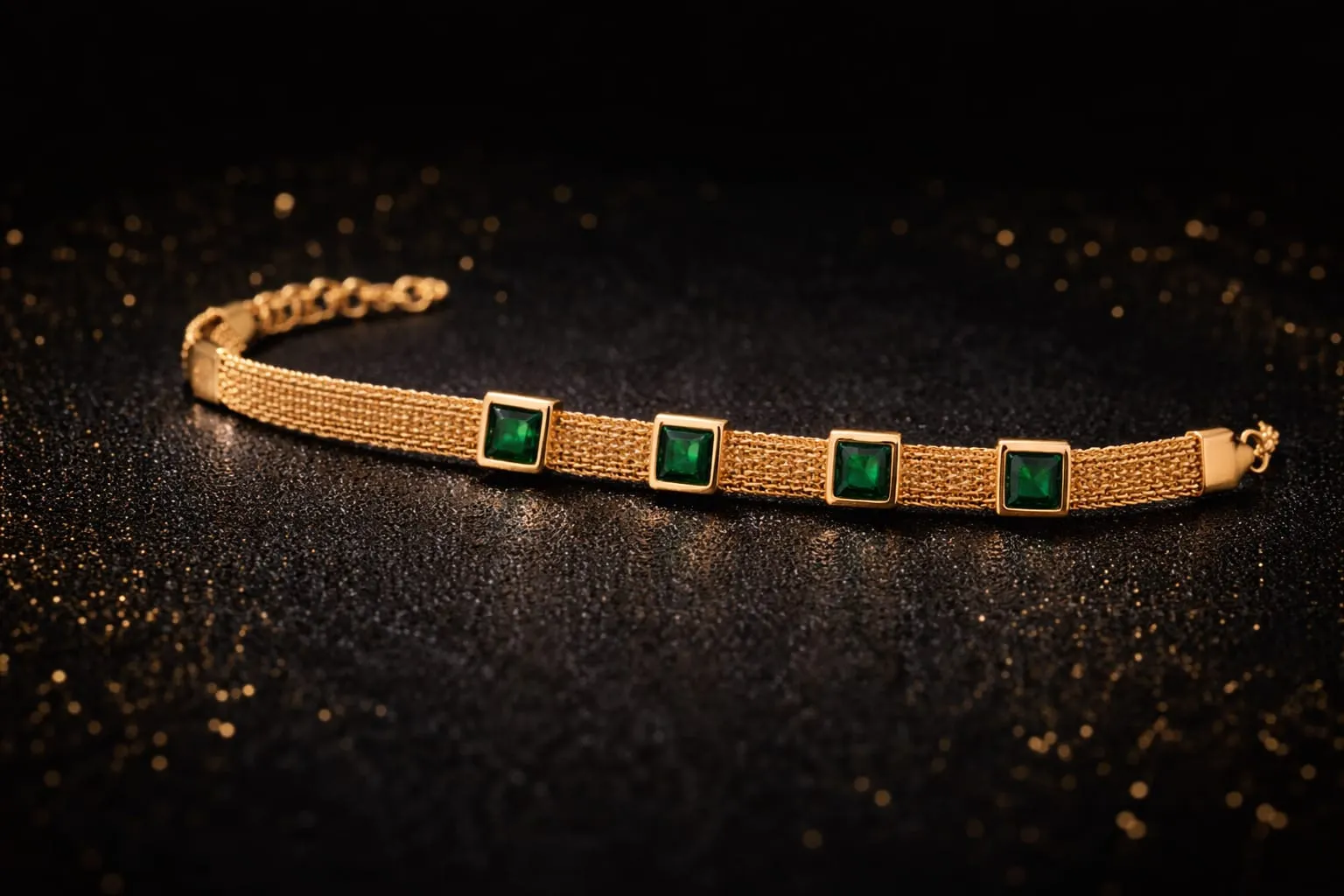 Elegant Bracelet with Green Stones - Image 4