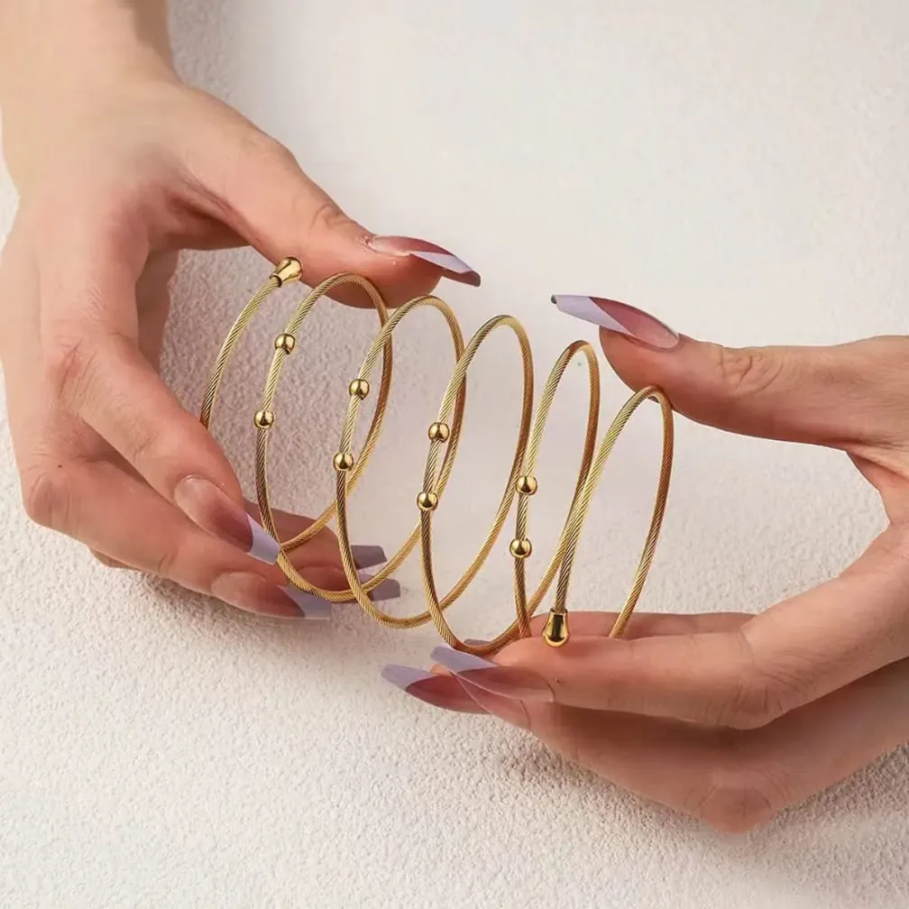 Gold Plated Bangle with ring - Image 2