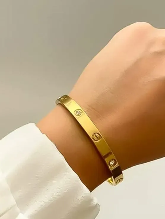 Gold Plated Crystal Bangle - Image 3