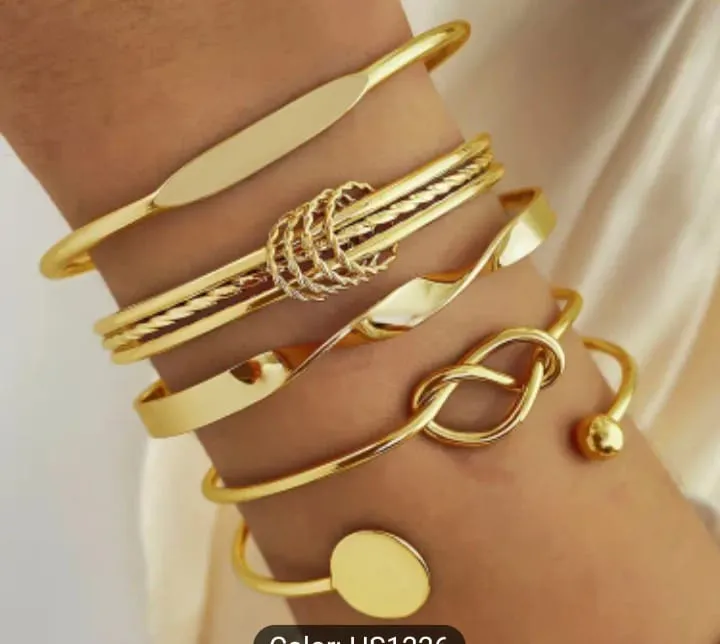 Elegant Gold Plated Bangles Set