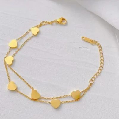 Seven Heart Chain Bracelet