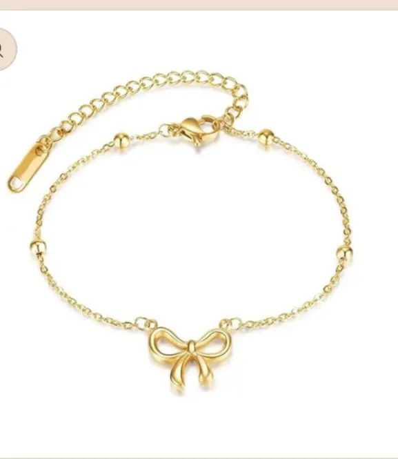 Gold Bow Charm Bracelet - Image 2