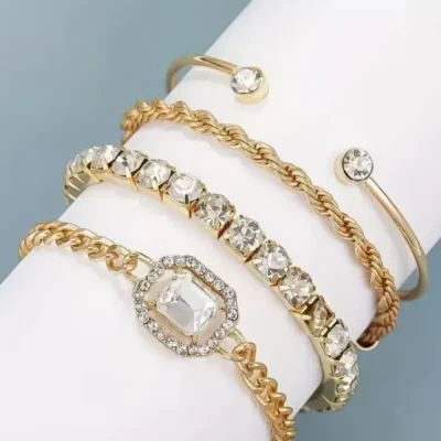 Elegant Crystal Bracelet Set