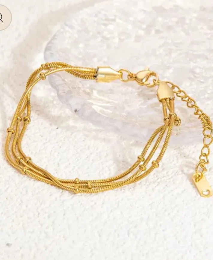 Elegant Three-Strand Ball Bracelet - Image 2