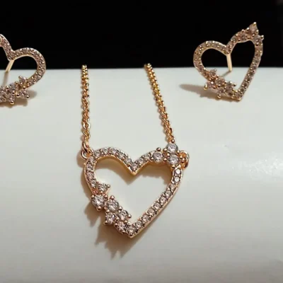 Crystal Heart Jewelry Set