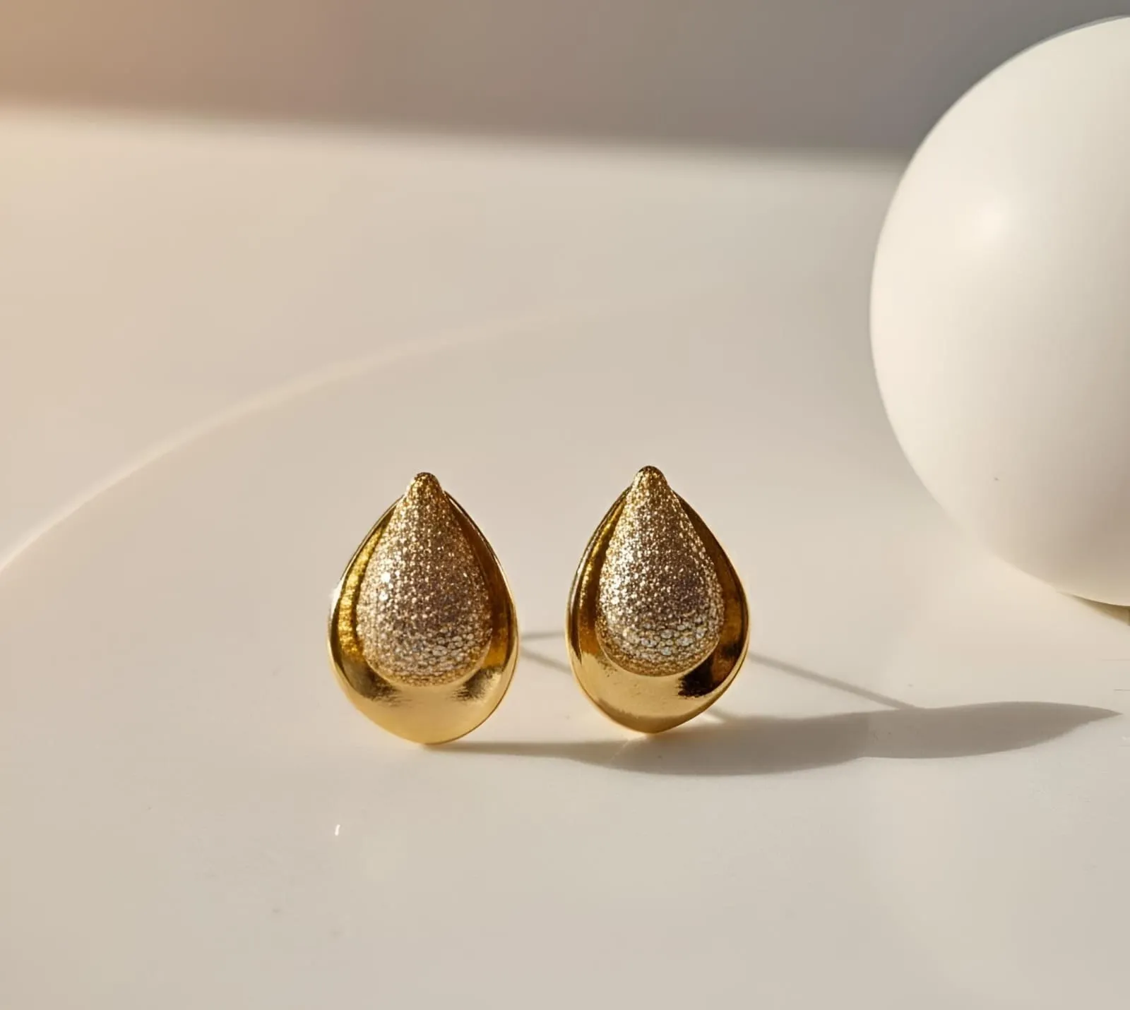 Teardrop Stud Earrings - Image 2