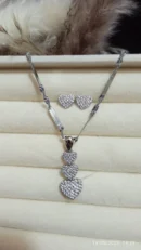 Heart Charm Necklace & Earrings Set