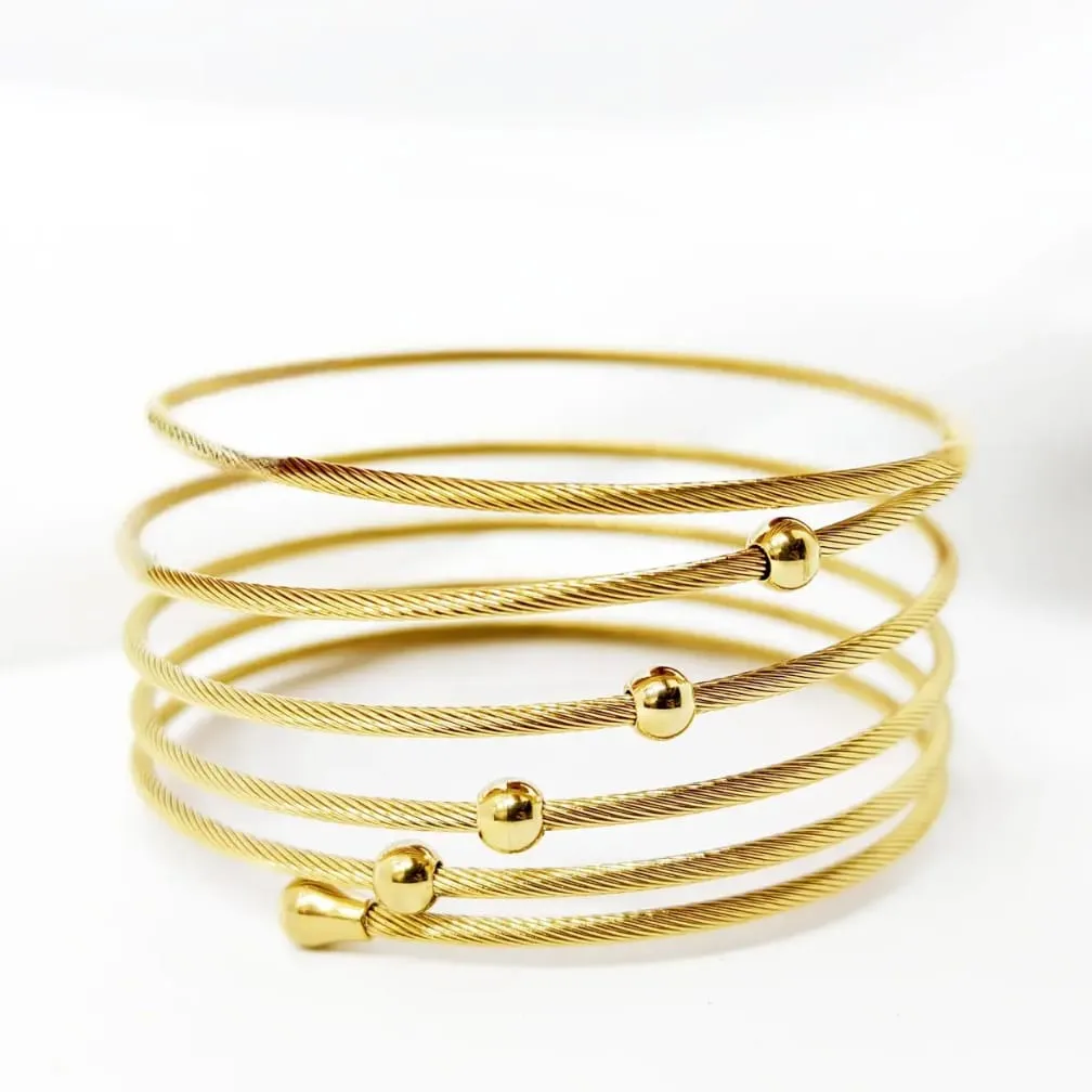 Gold Plated Bangle with ring - Image 5