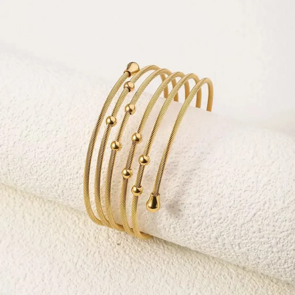 Gold Plated Bangle with ring - Image 3