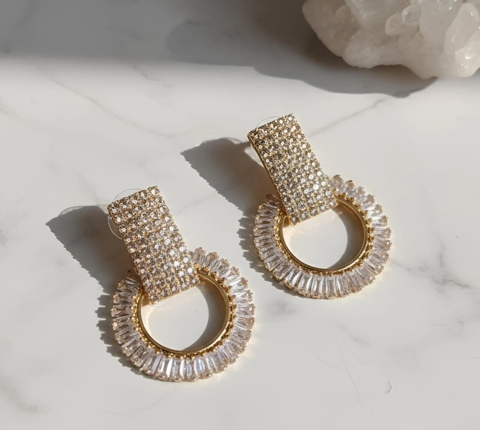 Elegant Crystal Hoop Earrings