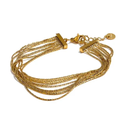 Multi-Strand Gold Chain Bracelet