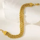 Three Layer Rope Gold Bracelet