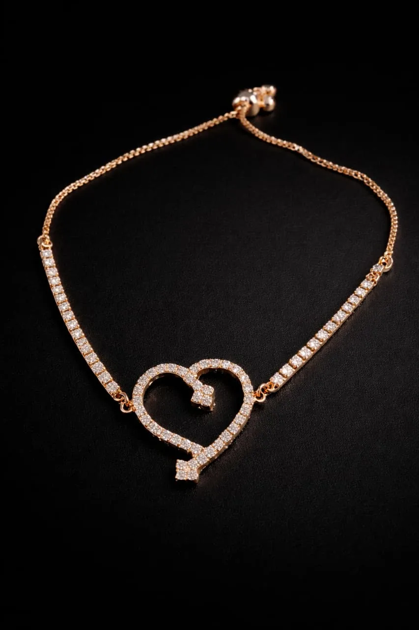 Heart-Shaped Diamond Bracelet - Image 2