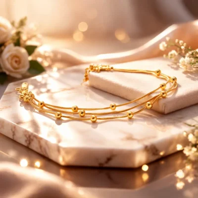 Elegant Three-Strand Ball Bracelet