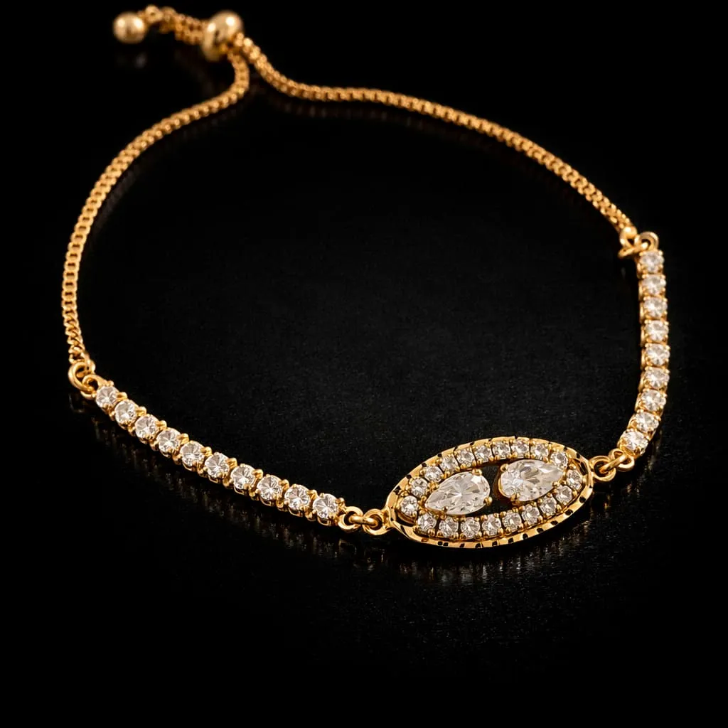 Gold Plated Diamond Bracelet - Image 2