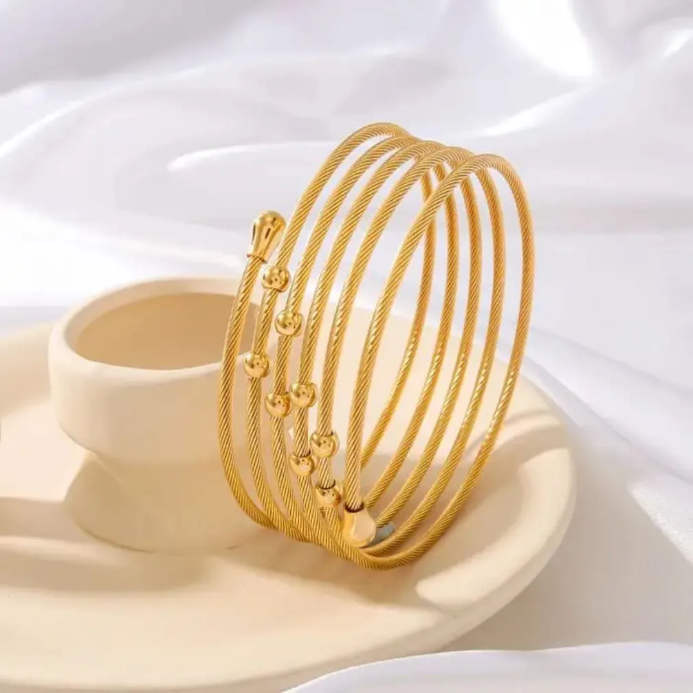 Gold Plated Bangle with ring - Image 6