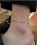 Minimalist Gold Ball Bracelet and Anklet