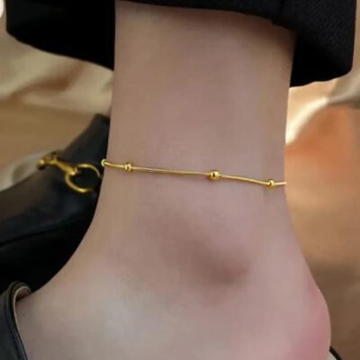 Minimalist Gold Ball Bracelet and Anklet