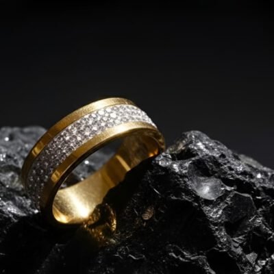 Stainless Steel Crystal Ring