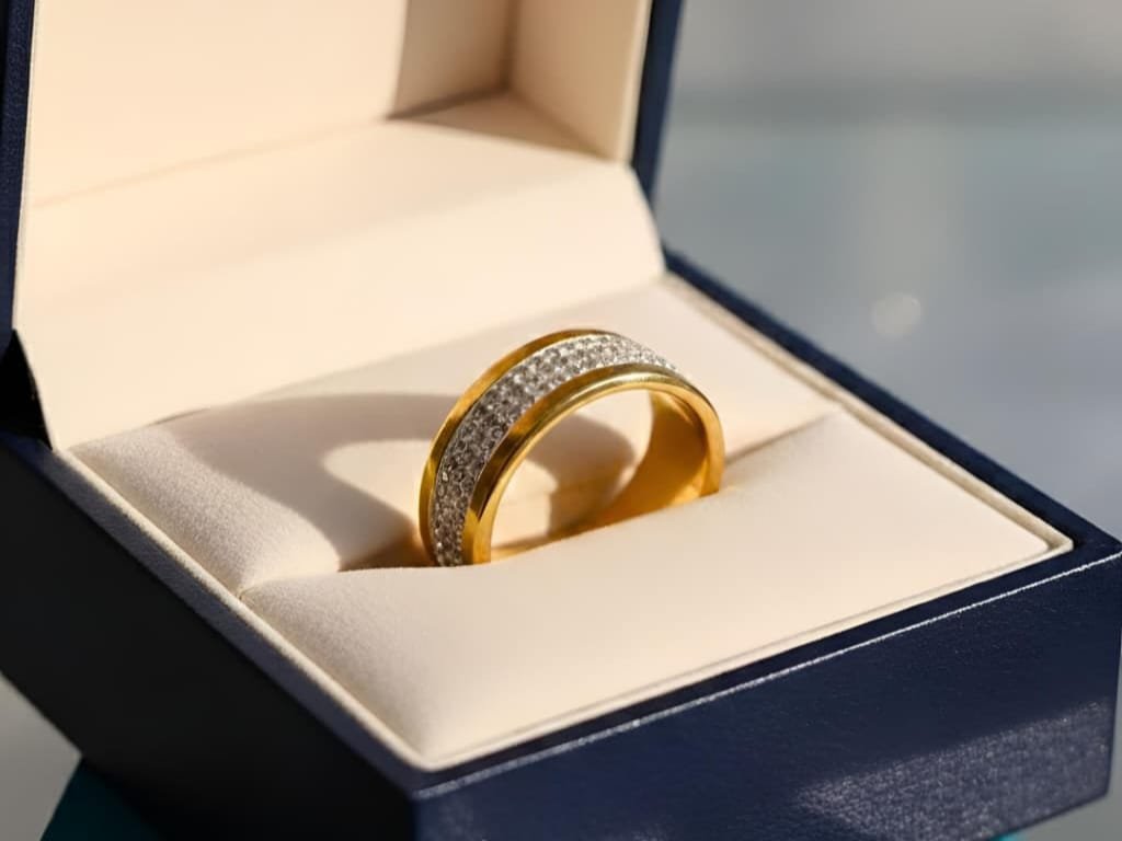 Stainless Steel Crystal Ring - Image 2