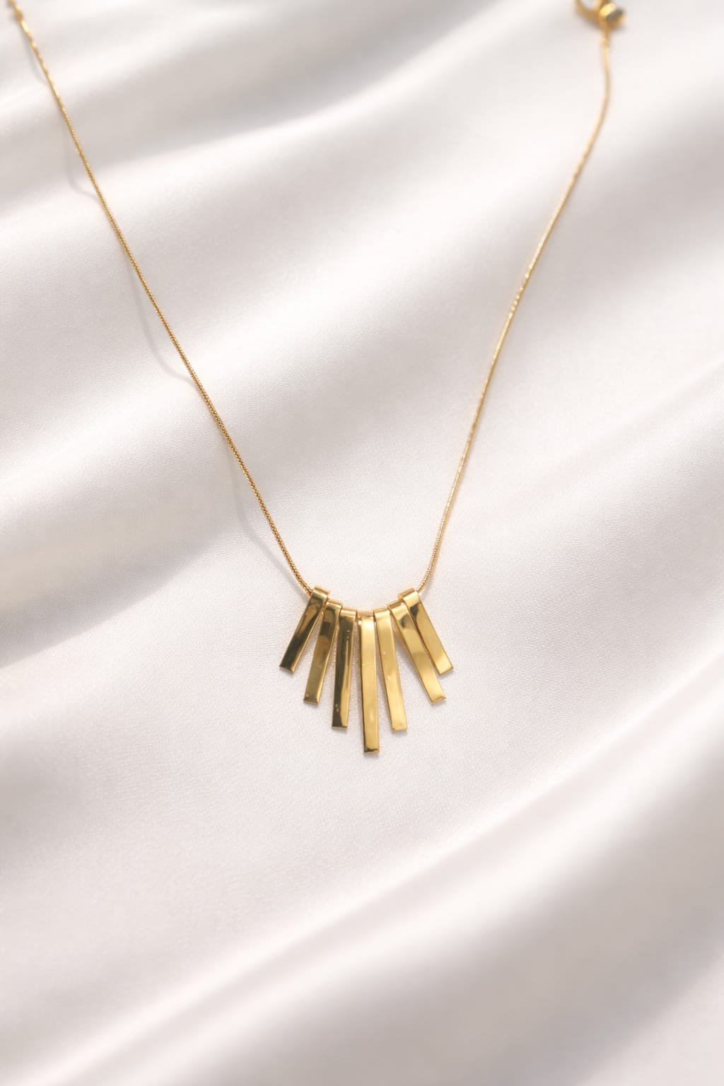 Gold Sunburst Pendant Necklace - Image 3