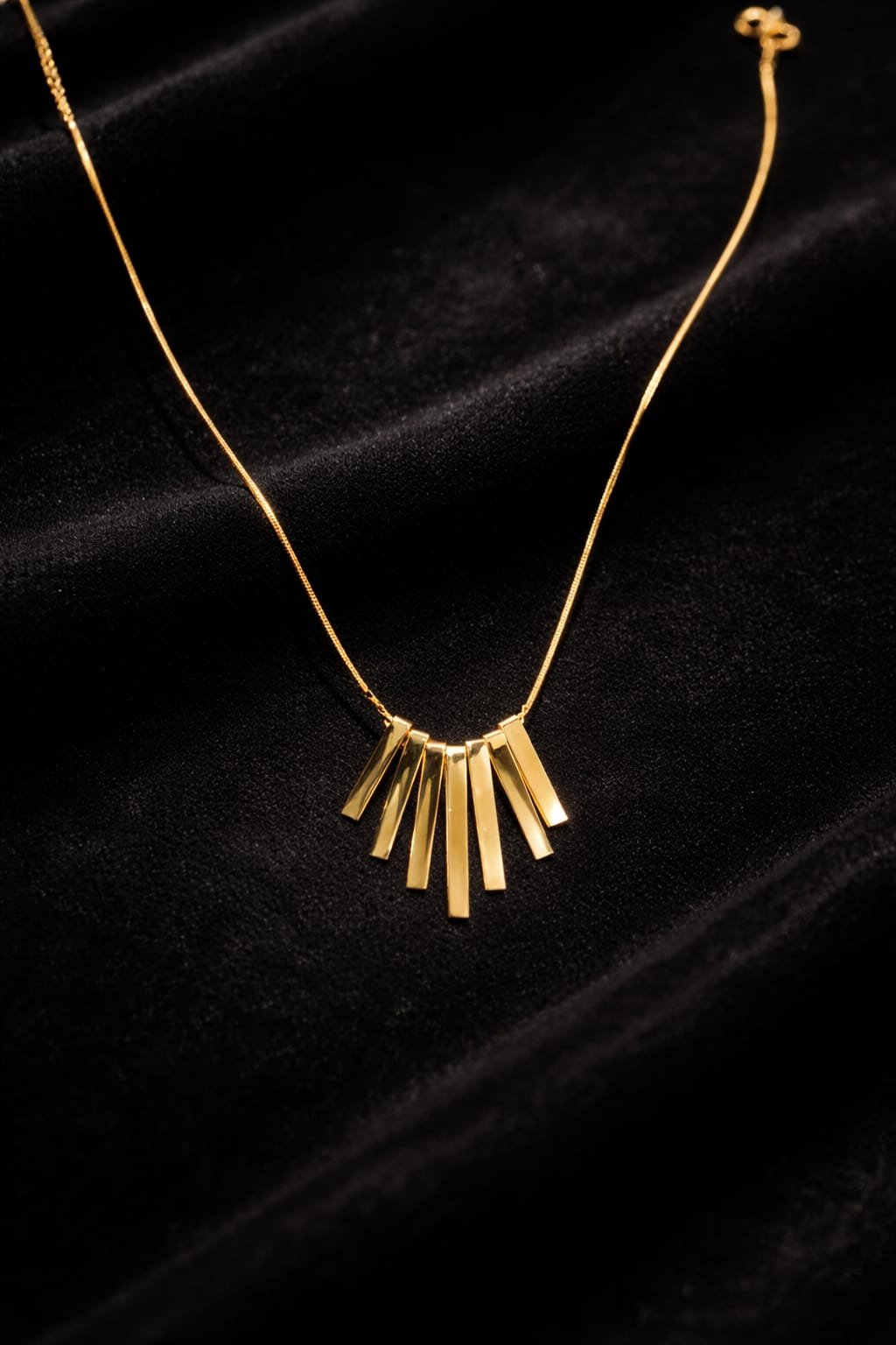 Gold Sunburst Pendant Necklace - Image 2
