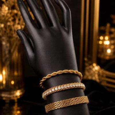 Elegant Gold Bracelet Set