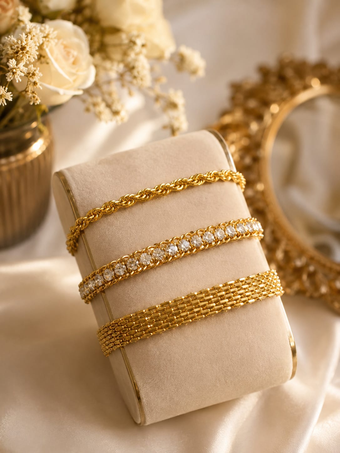 Elegant Gold Bracelet Set - Image 2