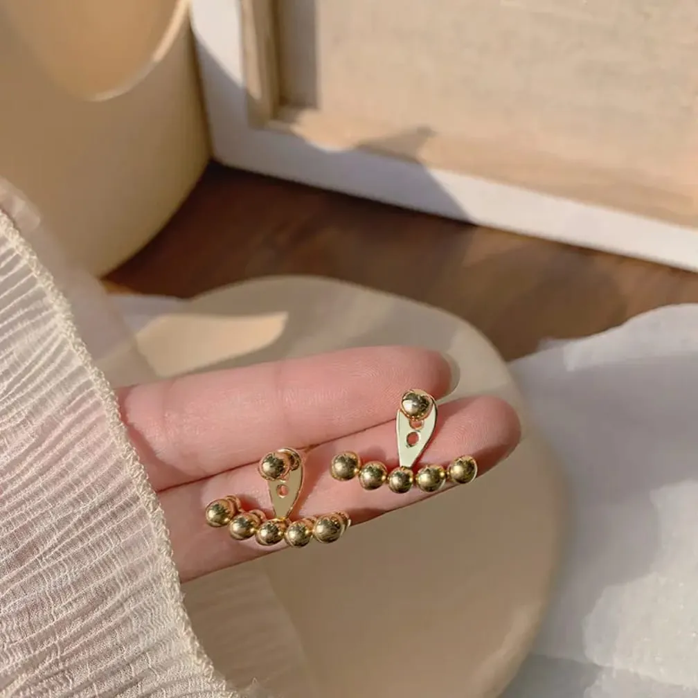 Elegant Gold Ball Earrings - Image 6