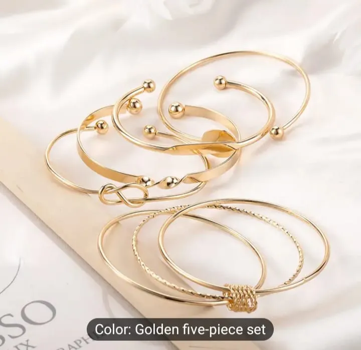 Elegant Gold Plated Bangles Set - Image 2