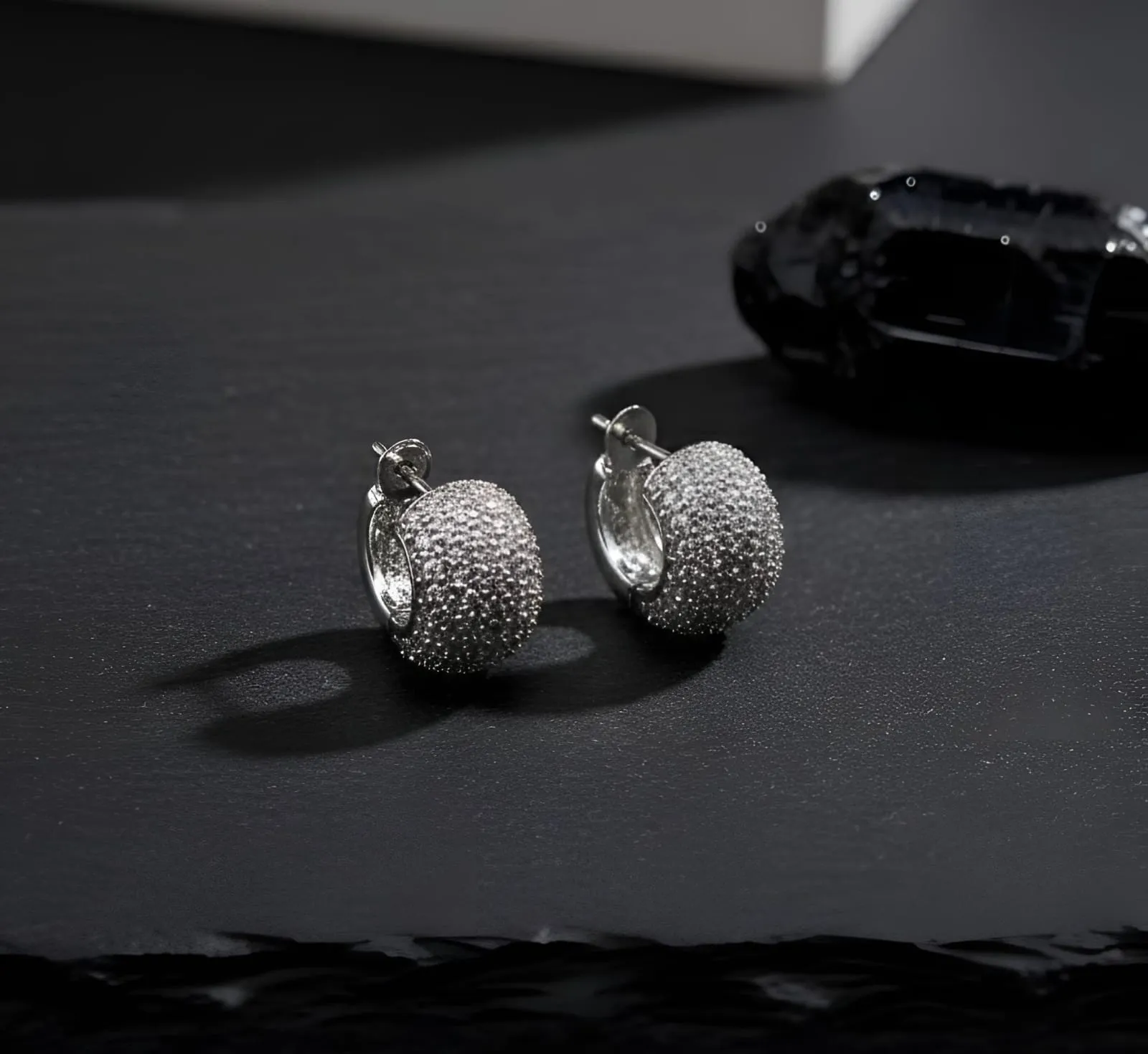 Sparkling Hoop Earrings - Image 2