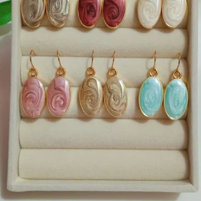 Elegant Oval Drop Earrings