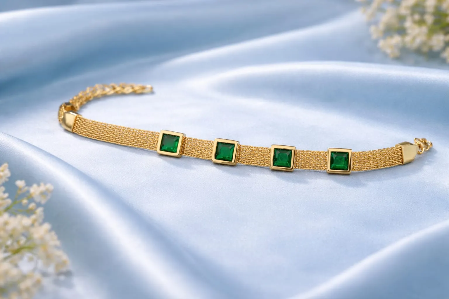 Elegant Bracelet with Green Stones - Image 6