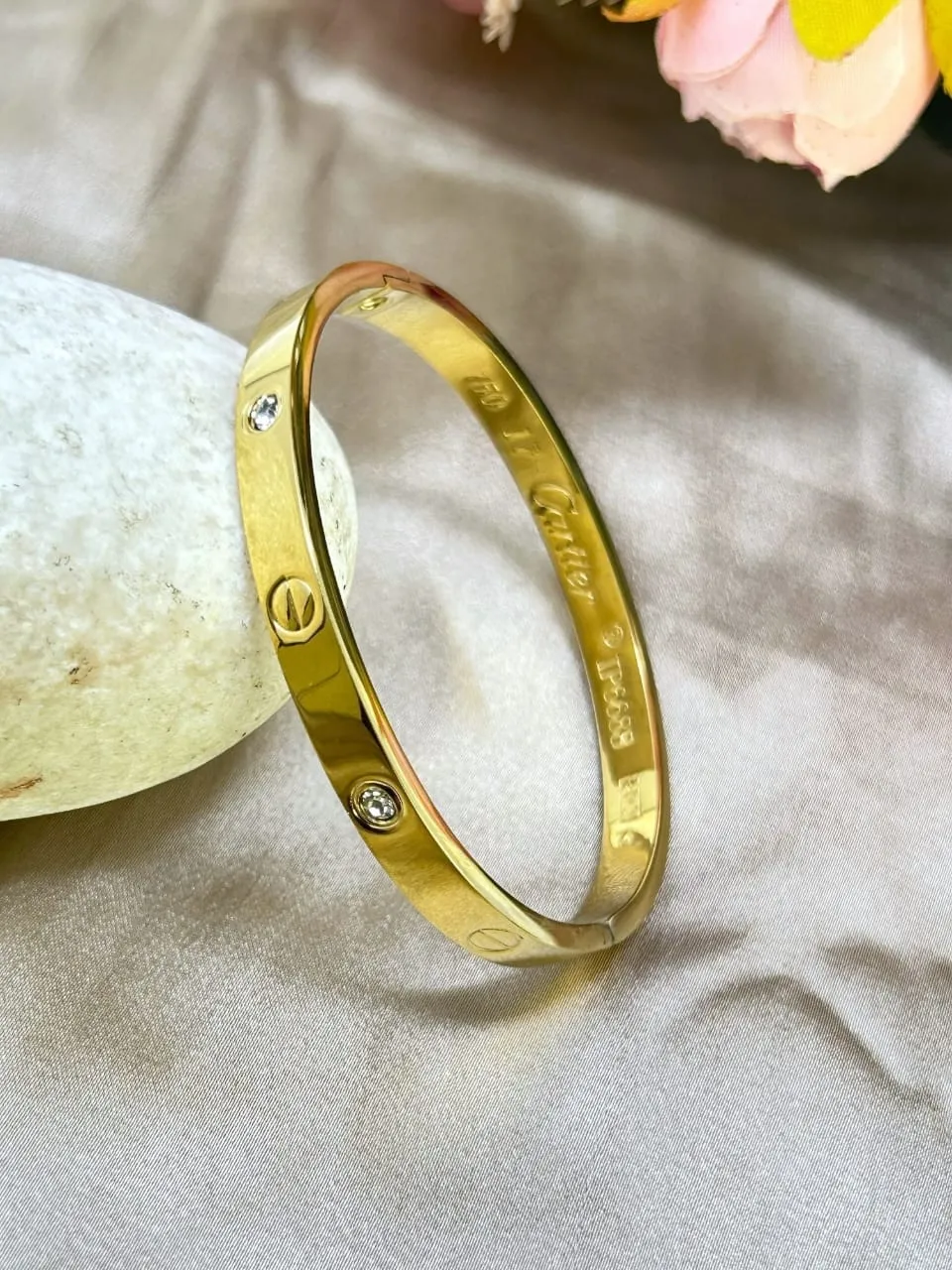 Gold Plated Crystal Bangle - Image 2