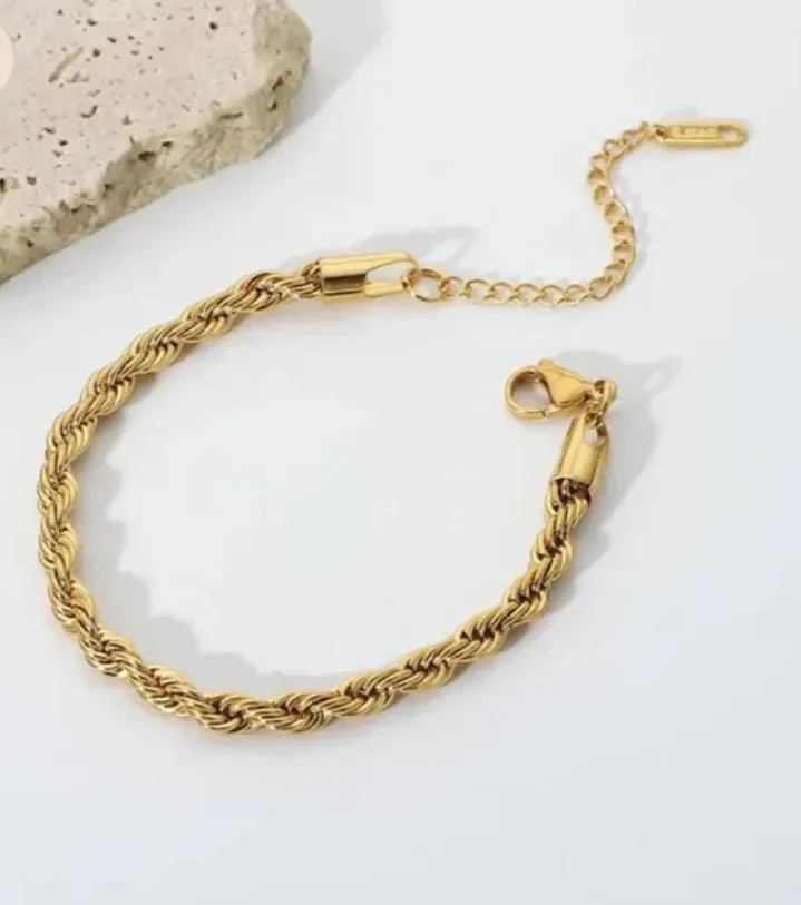 Gold Rope Chain Bracelet - Image 2