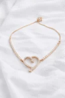 Heart-Shaped Diamond Bracelet