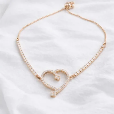 Heart-Shaped Diamond Bracelet