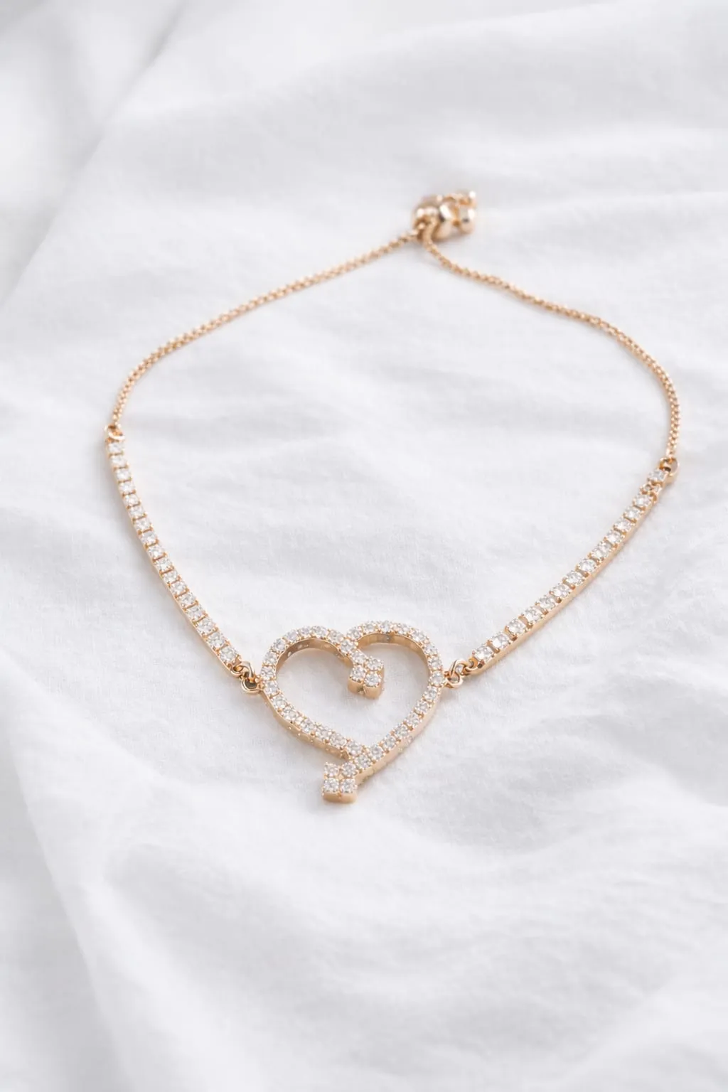 Heart-Shaped Diamond Bracelet