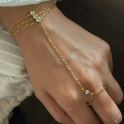 Gold Chain Hand Bracelet (Anja)