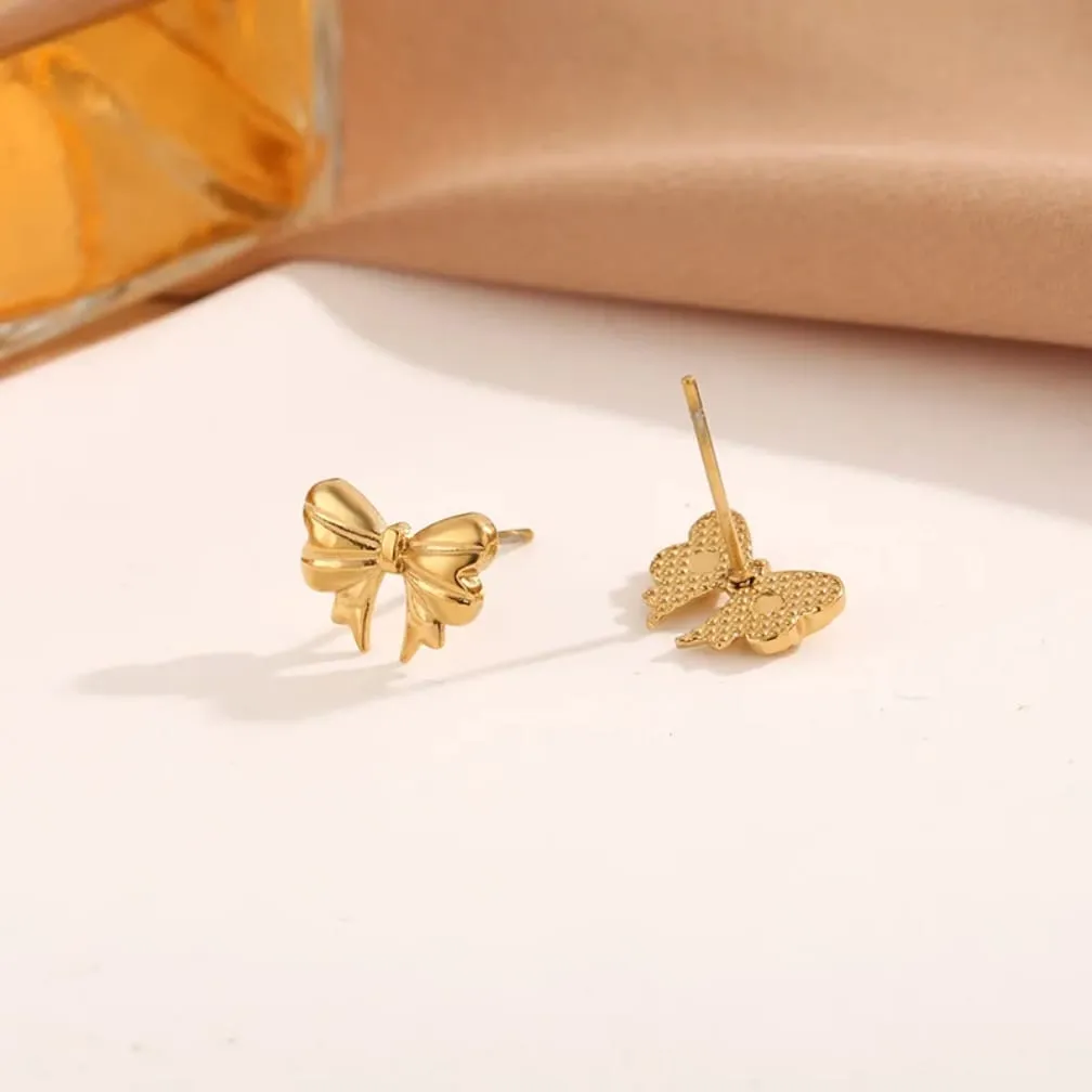 Elegant Bow Stud Earrings - Image 3