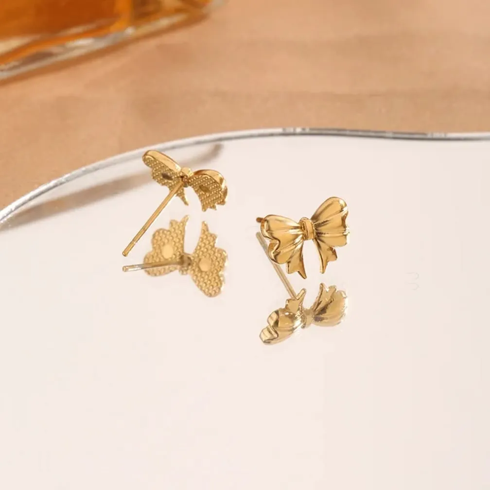 Elegant Bow Stud Earrings - Image 4