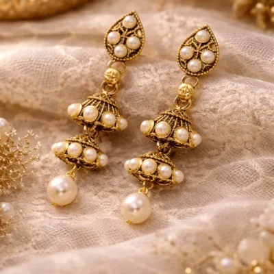 Pearl Jhumka Earrings