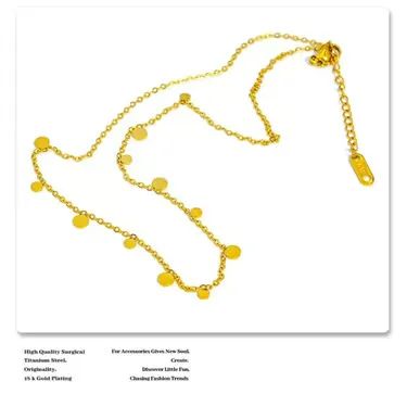 Gold Dainty Disc Necklace - Image 4