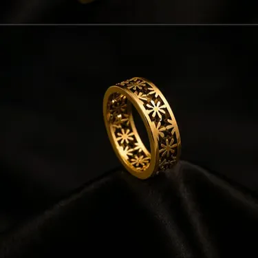 Gold Floral Cutout Ring