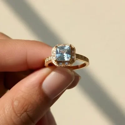 Gold-Plated Crystal Ring