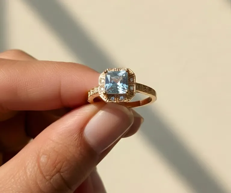 Gold-Plated Crystal Ring